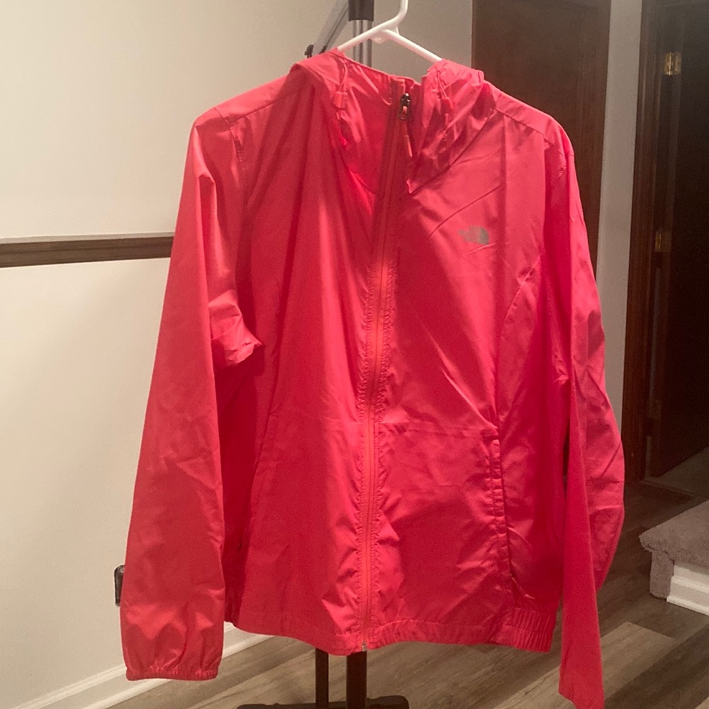 XL full zip north face Fuschia windbreaker